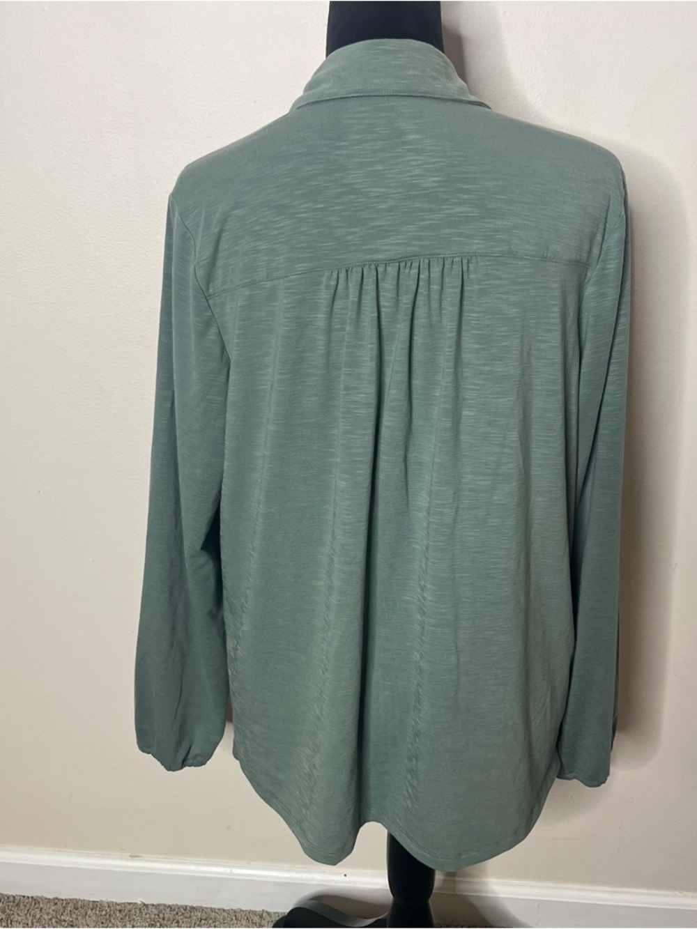 L.L Bean Women’s Camden Sage Green Button-Front Collar Shirt Sz M~NWT - Picture 6 of 12